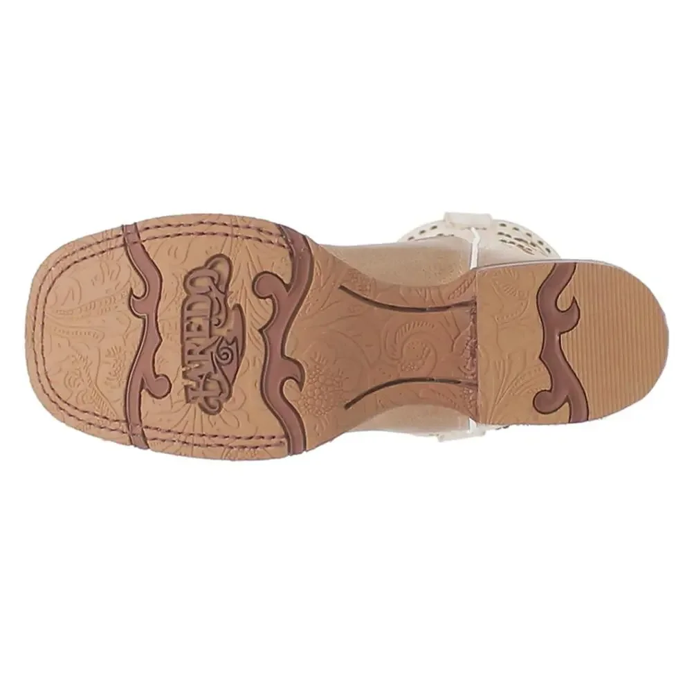 LAREDO WOMENS LYDIA EMBROIDERED STUDDED SQUARE TOE PULL ON CASUAL BOOTS- SIZE 9